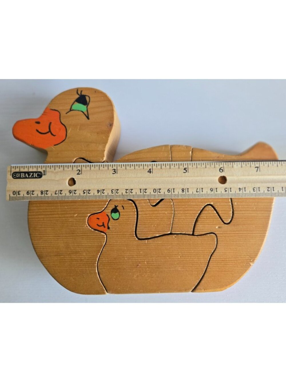 VTG Wood Duck & Duckling Puzzle Statue Figurine Art Wooden Toy Shelf Sitter - Picture 9 of 11